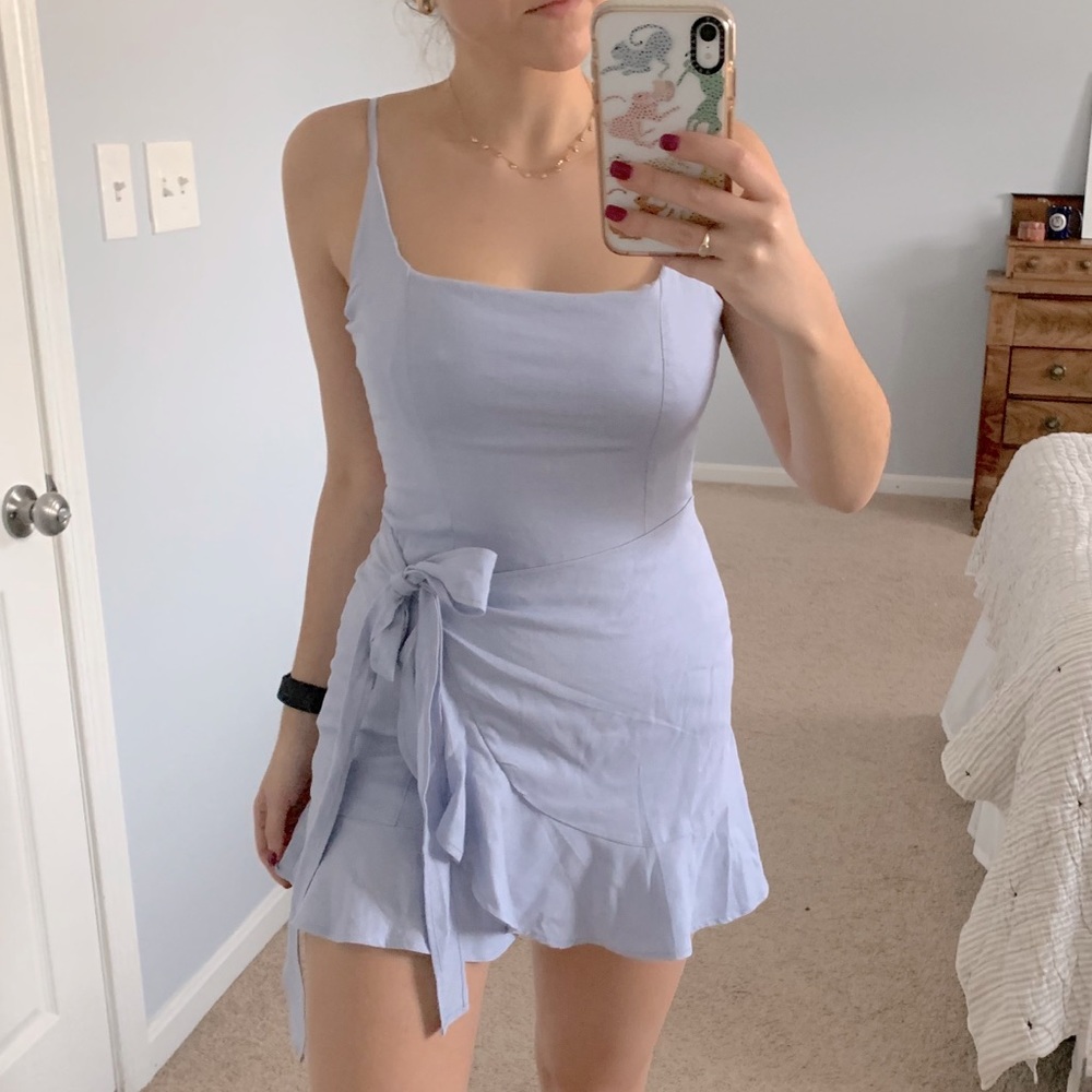 Princess Polly • Cottage Hill Mini Dress Baby Blue